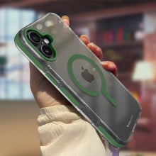 eller santé ® Apple iPhone 16 Vortex Magpro Gel Cushion Slim Fit Shockproof Certified Mag-Safe Crystal Clear Camera Metal Ring Back Cover