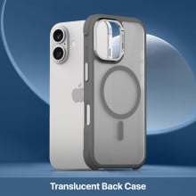 Vaku Luxos ® Apple iPhone 17 Thunder Magpro Translucent Scratch Resistant Military-Grade Protection Case With Stand Holder Metal Camera Ring Shockproof Back Cover