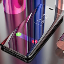 Vaku ® For Apple iPhone 8 Mate Smart Awakening Mirror Folio Metal Electroplated PC Flip Cover