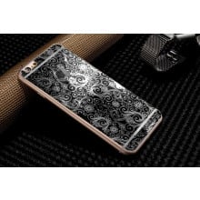 Dr. Vaku ® Apple iPhone 6 / 6S Golden Embossed Floral Design Metallic Finish Tempered Glass (FRONT +BACK)