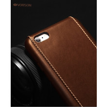 Vorson ® Apple iPhone 7 Trak Series Sport Textured Leather Dual-Stitching Metallic Electroplated Finish Back Cover