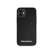 KARL LAGERFELD ®  Apple iPhone 12 / 12 Pro Embossed PU Leather Metal Logo Case