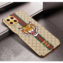 Vaku ® Samsung Galaxy M33 5G Lynx Leather Stitched Gold Electroplated Soft TPU Back Cover Case