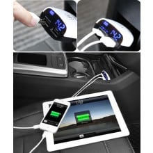 Baseus ® 3.4A Dual-USB Intelligent LED Display Real Time Voltage Monitoring Smart Car Charger