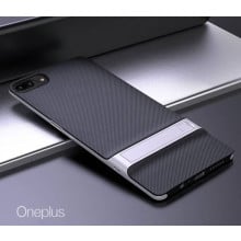 Vaku ® OnePlus 5 Royle Case Ultra-thin Dual Metal + inbuilt Stand Soft / Silicon Case