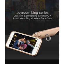 Joyroom ® Apple iPhone 6 Plus / 6S Plus Ling series Ultra Thin Electroplating Splicing PC + Inbuilt Metal Ring Kickstand Back Cover