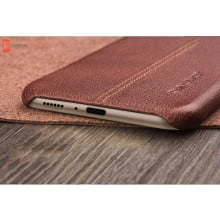 Vaku ® Vivo Y85 Lexza Series Double Stitch Leather Shell with Metallic Camera Protection Back Cover