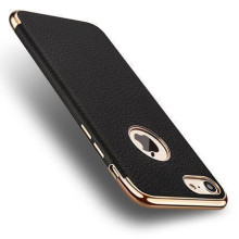 Vaku ® Apple iPhone 6 Plus / 6S Plus Altrim Grained Leather Ultra-thin Metal Electroplating Splicing PC Back Cover