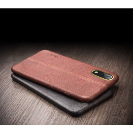 Vaku ® Vivo X21 Lexza Series Double Stitch Leather Shell with Metallic Camera Protection Back Cover