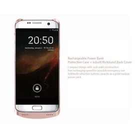 Vaku ® Samsung Galaxy S6 Edge 4200mAh Rechargeable Power Bank Protective Case + inbuilt Kickstand Back Cover