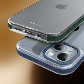 Vaku Luxos ® Apple iPhone 14 Vortex Gel Cushion Slim Fit Shockproof Crystal Clear Camera Metal Ring Back Cover