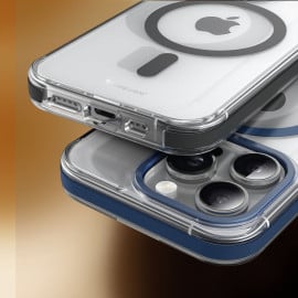 Vaku Luxos ® Apple iPhone 15 Pro Max Vortex Magpro Gel Cushion Slim Fit Shockproof Crystal Clear Camera Metal Ring Back Cover