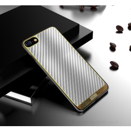 VAKU ® Apple iPhone 8 Carbon Fibre with Golden Electroplated layering hard PC Back Cover