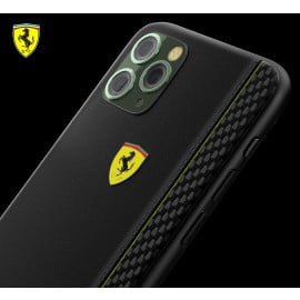 Ferrari ® Apple iPhone 11 Pro ON TRACK Racing Shield Rubber Soft Carbon Fiber Back Cover