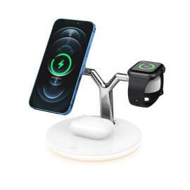 eller santé ® 3in1 25W Fast Magnetic Wireless Mag-safe Charger Dock Compatible with iPhone 12/12Pro/12Mini/ iWatch Series 6/5/4/3/2/1 Airpods