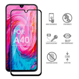 Dr. Vaku ® Samsung Galaxy A40 5D Curved Edge Ultra-Strong Ultra-Clear Full Screen Tempered Glass-Black