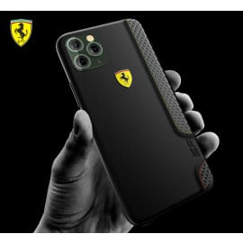 Ferrari ® Apple iPhone 11 Pro Max ON TRACK Racing Shield Rubber Soft Carbon Fiber Back Cover