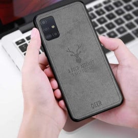 Vaku ® Samsung Galaxy M31S Deer Series Hand-Stitched Cotton Textile Ultra Soft-Feel Shock-proof Water-proof Back Cover