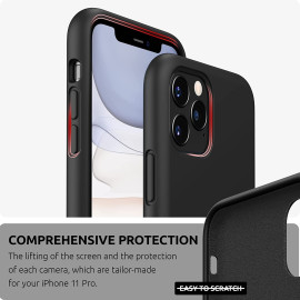 Vaku ® For Apple iPhone 11 Pro Max Liquid Silicon Velvet-Touch Silk Finish Shock-Proof Back Cover