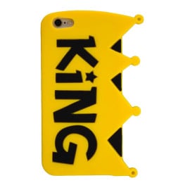 Cute Cases ™ Apple iPhone SE 2020 Cute King Design Ultra-Soft Gel Silicon Case Back Cover - Yellow