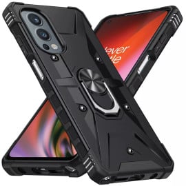 Vaku ® OnePlus Nord 2 Knight Armor Ring Shock Proof Cover with Inbuilt Kickstand