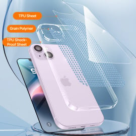 Vaku Luxos ® 2In1 Combo Apple iPhone 14 Glassy Clear TPU Shockproof  Cover with 3D Tempered Glass