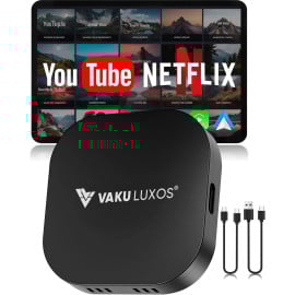 Vaku Luxos ® MUSEPRO 2025 Upgraded Wireless CarPlay Adapter, 5-in-1 Apple Wireless and Android Auto Wireless Adapter Support Netflix/YouTube/TF Card, Magic Ai Box for Cars from 2016 & iPhone iOS10+