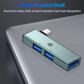 eller santé ® PORTEXEL 3-IN-1 USB HUB Multiport Adapter Type-C to USB-A 2XUSB2.0 & 1XUSB3.0 Ports High Speed Data Transfer Speed Upto 5GBPS