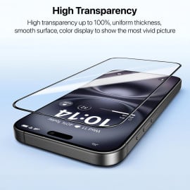 Vaku Luxos ® Apple iPhone 16 Plus Screen Protector HD Tempered Glass 3D Anti Scratch Upgrade Edge Protection Glass