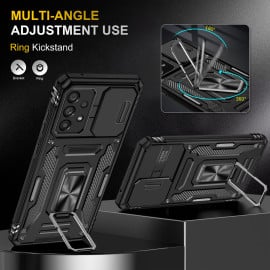 Vaku ® Samsung Galaxy A53 5G Aegis Armor Slide Camera Protection Magnetic Ring Holder Kickstand Back Cover