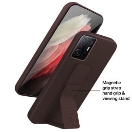 Vaku ® Xiaomi 11T Pro Harbor Grip Multi-Functional Magnetic Vertical & Horizontal Stand Case Silicon Back Cover