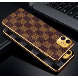 Vaku ® Apple iPhone 11 Cheron Leather Electroplated Soft TPU Back Cover
