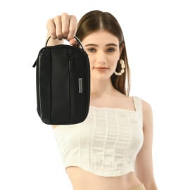 Vaku ® Salem Pouch Multi Pockets Pouch & Dual Compartment - Black