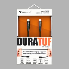 DR VAKU ® DuraTuff  USB-C to Lightning Cable 30W Power Delivery Fast Charging Data Sync Cable Compatible With iPhone 13/ 13Pro/Pro Max/12/12Pro/iPad