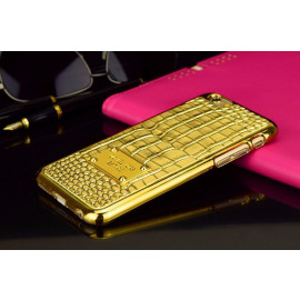 MK ® Apple iPhone 6 Plus / 6S Plus Premium Crocodile Leather Gold Electroplated Back Cover