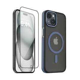 Vaku ® 2in1 Combo Apple iPhone 15 Elemento MagPro Drop Protection Shockproof Case with Dust Filter Tempered Glass