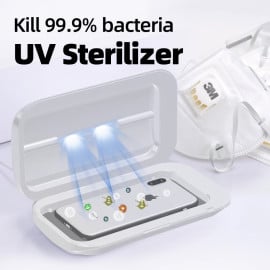 Vaku ® UV Sterilizer With Multifunctional Wireless Charger & Clinically Proven UV Light Disinfector - BLACK