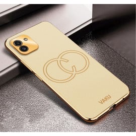 Vaku ® Samsung Galaxy A03 Skylar Leather Pattern Gold Electroplated Soft TPU Back Cover
