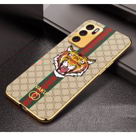 Vaku ® Oppo A16 Lynx Designer Leather Pattern Gold Electroplated Soft TPU Back Cover Case