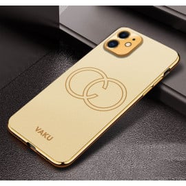 Vaku ® Apple iPhone 11 Skylar Leather Pattern Gold Electroplated Soft TPU Back Cover