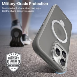 Vaku Luxos ® Apple iPhone 16 Pro Max Ariston Kickmag Cover with Magnetic Alloy Ring Metal Kickstand Camera Protector Shockproof Back Cover