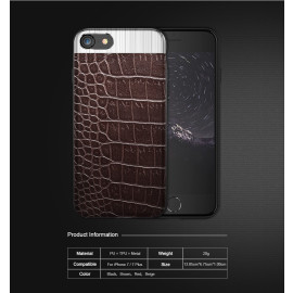 Comma ® Apple iPhone 7 Plus Luxurious Crocodile Leather Metallic Structural Shine Finish Back Cover