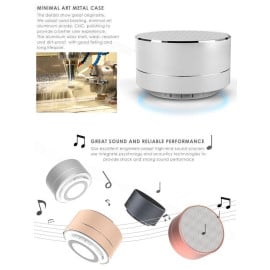 Free Music ® A10 Minimalist Style High Fidelity Bluetooth Speaker with Futuristic Reflective LED Light Speaker