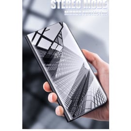Vaku ® Vivo V9 Mate Smart Awakening Mirror Folio Metal Electroplated PC Flip Cover