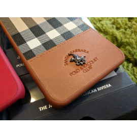 Santa Barbara Polo Club ® Apple iPhone 8 Plaide Series Chequered Design Elegant Faux Leather Back Cover