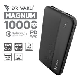 Dr. Vaku ® Magnum 10000 mAh Power Bank with 3A 20W Fast Charging Dual USB QC 4.0 with Type-C and Micro USB