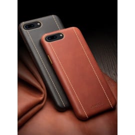 Vorson ® For Apple iPhone 8 Plus Trak Series Sport Textured Leather Dual-Stitching Metallic Electroplated Finish Back Cover