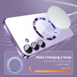 Vaku ® Samsung Galaxy S24 Luxury Electroplated Magnetic Magsafe Camera Protection TPU Back Cover Case