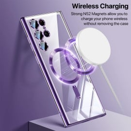 Vaku ® Samsung Galaxy S23 Ultra Luxury Electroplated Magnetic Magsafe Camera Protection TPU Back Cover Case