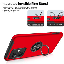 Vaku ® OnePlus Nord CE 3 ArmorPro Military Grade Protective Metal Ring Kickstand Phone Case Cover